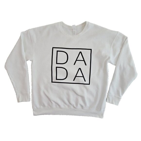 Tultex 340 Sweatshirt Men's Size Large White D A  D A Graphic Y2K Relaxed Fit - Picture 1 of 13